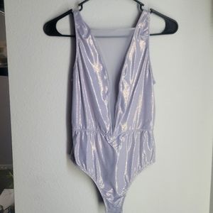 Never Worn Metallic Silver BodySuit